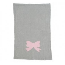 Knit pram blanket - Bow